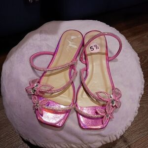 BAMBOO Pink Sandals with Glossy Finish